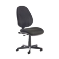 Bilbao fabric operators chair with lumbar support and no arms - black