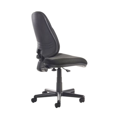 Bilbao fabric operators chair with lumbar support and no arms - black