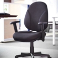 Bilbao fabric operators chair with lumbar support and no arms - black