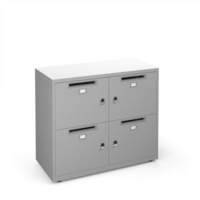 Bisley lodges with 4 doors and letterboxes - silver