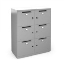 Bisley lodges with 6 doors and letterboxes - silver