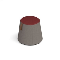 Groove modular breakout seating shade with leather strap handle - forecast grey body with extent red top