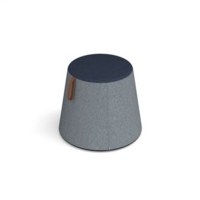 Groove modular breakout seating shade with leather strap handle - late grey body with range blue top