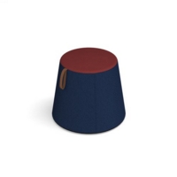 Groove modular breakout seating shade with leather strap handle - maturity blue body with extent red top