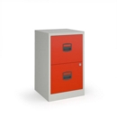 Bisley A4 home filer with 2 drawers - grey with red drawers