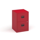 Bisley A4 home filer with 2 drawers - red
