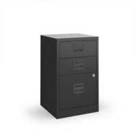 Bisley A4 home filer with 3 drawers - black