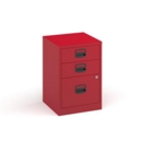 Bisley A4 home filer with 3 drawers - red