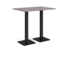 Brescia rectangular poseur table with flat square black bases 1200mm x 800mm - grey oak