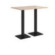 Brescia rectangular poseur table with flat square black bases 1200mm x 800mm - kendal oak