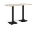 Brescia rectangular poseur table with flat square black bases 1600mm x 800mm - made to order