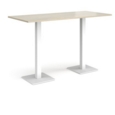 Brescia rectangular poseur table with flat square white bases 1800mm x 800mm - made to order