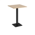 Brescia square poseur table with flat square black base 800mm - kendal oak