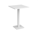 Brescia square poseur table with flat square white base 800mm - white