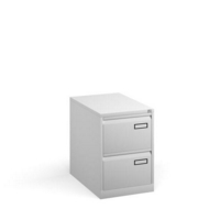Bisley steel 2 drawer public sector contract filing cabinet 711mm high - white