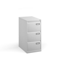 Bisley steel 3 drawer public sector contract filing cabinet 1016mm high - white