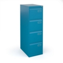 Bisley steel 4 drawer public sector contract filing cabinet 1321mm high - blue
