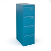 Bisley steel 4 drawer public sector contract filing cabinet 1321mm high - blue