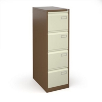 Bisley steel 4 drawer public sector contract filing cabinet 1321mm high - coffee/cream