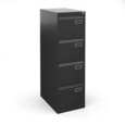 Bisley steel 4 drawer public sector contract filing cabinet 1321mm high - black