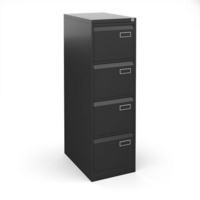 Bisley steel 4 drawer public sector contract filing cabinet 1321mm high - black