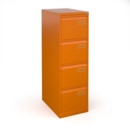 Bisley steel 4 drawer public sector contract filing cabinet 1321mm high - orange