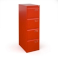 Bisley steel 4 drawer public sector contract filing cabinet 1321mm high - red
