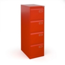 Bisley steel 4 drawer public sector contract filing cabinet 1321mm high - red