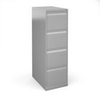 Bisley steel 4 drawer public sector contract filing cabinet 1321mm high - silver