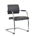 Bruges meeting room cantilever chair (pack of 2) - black faux leather