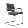 Bruges meeting room cantilever chair (pack of 2) - black faux leather