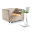 Buddy laptop table with white frame and shield top - kendal oak