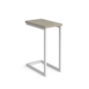 Buddy laptop table with white frame and oblong top with straight edge stained to match 25mm top