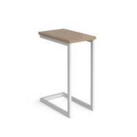 Buddy laptop table with white frame and oblong top - kendal oak