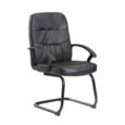 Cavalier executive visitors chair - black leather faced