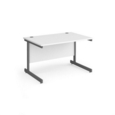 Contract 25 straight desk with graphite cantilever leg 1200mm x 800mm - white top