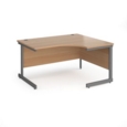 Contract 25 right hand ergonomic desk with graphite cantilever leg 1400mm - beech top