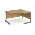 Contract 25 right hand ergonomic desk with graphite cantilever leg 1400mm - oak top