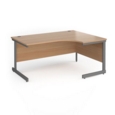 Contract 25 right hand ergonomic desk with graphite cantilever leg 1600mm - beech top