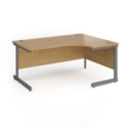 Contract 25 right hand ergonomic desk with graphite cantilever leg 1600mm - oak top