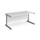 Contract 25 straight desk with graphite cantilever leg 1600mm x 800mm - white top