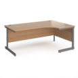 Contract 25 right hand ergonomic desk with graphite cantilever leg 1800mm - beech top