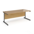 Contract 25 straight desk with graphite cantilever leg 1800mm x 800mm - oak top