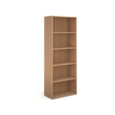 Contract bookcase 2030mm high with 4 shelves - beech