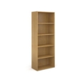 Contract bookcase 2030mm high with 4 shelves - oak