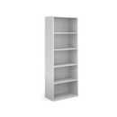 Contract bookcase 2030mm high with 4 shelves - white
