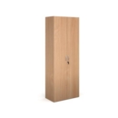 Contract double door cupboard 2030mm high with 4 shelves - beech