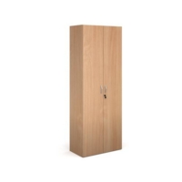 Contract double door cupboard 2030mm high with 4 shelves - beech