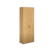 Contract double door cupboard 2030mm high with 4 shelves - oak