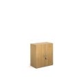 Contract double door cupboard 830mm high with 1 shelf - oak